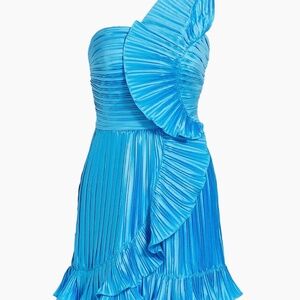Amur Kelce blue mini dress